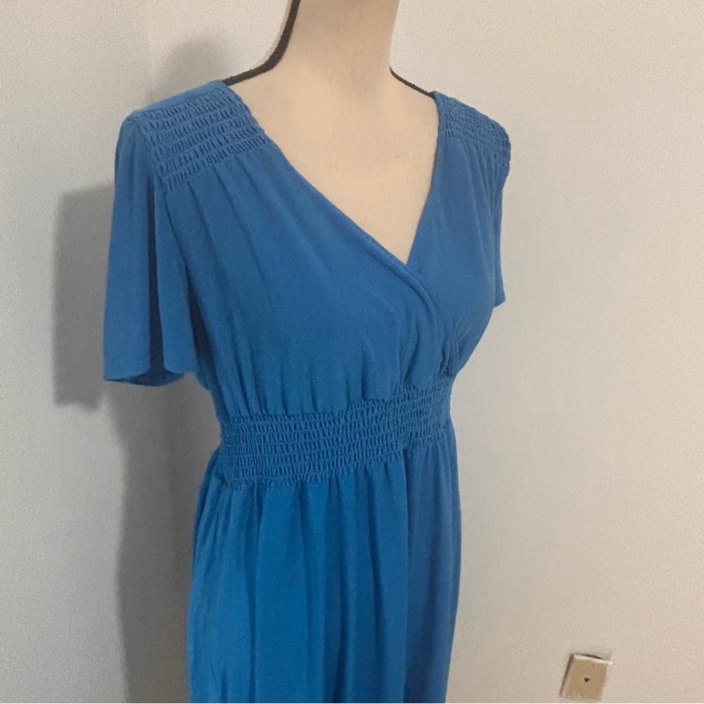 Tiana B. Blue V-Neck Dress - Picture 2 of 9